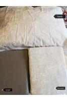 %100 Pamuk Flanel Gri Çift Kişilik Nevresim Takımı