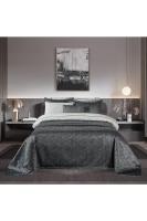 Adia Lacivert Çift Kişilik %100 Pamuk Saten Nevresim Takımı ve Yatak Örtüsü Seti