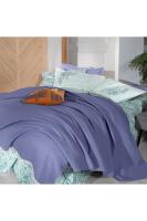 Adrian Mavi Tek Kişilik %100 Pamuk Pike Takımı