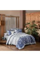 Elfida Çift Kişilik %100 Pamuk Flanel (Pazen) Nevresim Takımı Mavi