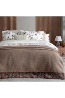 Eva Jadon Bej Tek Kişilik %100 Pamuk Nevresim Takımı ve Pike Seti