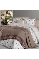 Eva Jadon Bej Tek Kişilik %100 Pamuk Nevresim Takımı ve Pike Seti