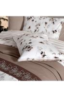 Eva Jadon Bej Tek Kişilik %100 Pamuk Nevresim Takımı ve Pike Seti