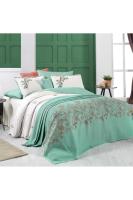 Eva Mia Yeşil Tek Kişilik %100 Pamuk Nevresim Takımı ve Pike Seti