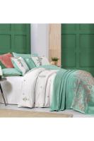 Eva Mia Yeşil Tek Kişilik %100 Pamuk Nevresim Takımı ve Pike Seti