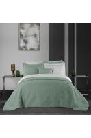 Fabrizia Yeşil Çift Kişilik %100 Pamuk Saten Nevresim Takımı ve Yatak Örtüsü Seti