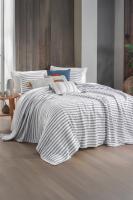 Flint Mavi %100 Pamuk Çift Kişilik Yatak Örtüsü