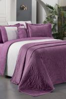 Floris Mor Çift Kişilik %100 Pamuk Nevresim Takımı ve Yatak Örtüsü Seti