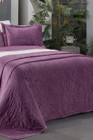 Floris Mor Çift Kişilik %100 Pamuk Nevresim Takımı ve Yatak Örtüsü Seti