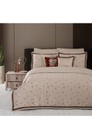 Kutay Çift Kişilik %100 Pamuk Saten "300 TC" Nevresim Takımı Mocha