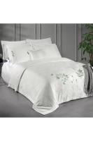 Leandra Çift Kişilik %100 Pamuk Saten "300 TC" Nevresim Takımı Beyaz