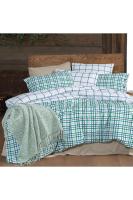 Mayon King Size (Battal Boy) %100 Pamuk Flanel (Pazen) Nevresim Takımı Mavi