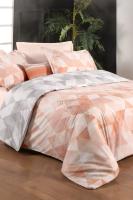 Peonia Taba Çift Kişilik %100 Pamuk Saten "233 TC" Nevresim Takımı