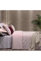 Playa Jakarlı Saten Nevresim Takımı Çift Kişilik Pembe