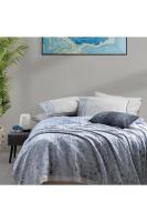 Raina Mavi Çift Kişilik %100 Pamuk İpliği Boyalı Pike Takımı