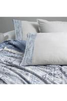 Raina Mavi Çift Kişilik %100 Pamuk İpliği Boyalı Pike Takımı