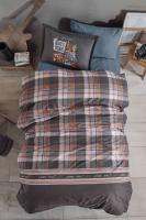 Ranforce %100 Pamuk Tek Kişilik Nevresim Takımı Rock Inroll Gri