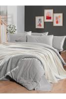 Ribera Gri Tek Kişilik %100 Pamuk Mood Comfort Nevresim Takımı ve Yatak Örtüsü Seti