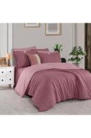 Solo Tone Çift Kişilik %100 Pamuk Nevresim Takımı Pembe